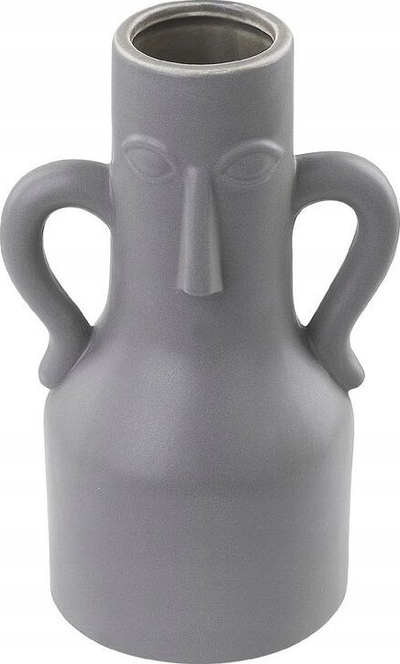 Vazo dekorative Beliani TRIPOLI, qeramike, 21 cm, gri