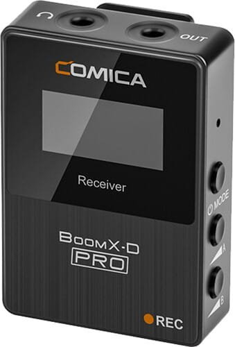 Set mikrofonësh wireless Comica BoomX-D P, 2 transmëtues, 1 marrës, për kamera dhe pajisje me dorë, i zi