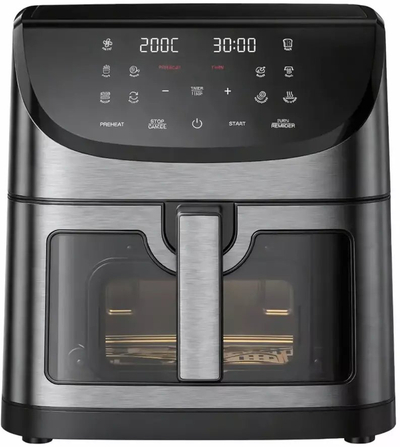 Fritezë ajri Extralink Air Fryer, 8L, 1800W, e zezë inox