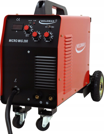 Aparat saldimi Weldman Micro MIG 200, MIG MAG MMA, inverter IGBT, i kuq