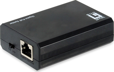 Ndarës PoE LevelOne Gigabit IEEE802.3bt, 12V 24V, ngjyrë e zezë