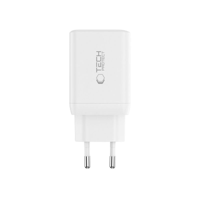 Karikues muri Tech-Protect NC45W-GAN, 45W PD, 2x USB-C, i bardhë