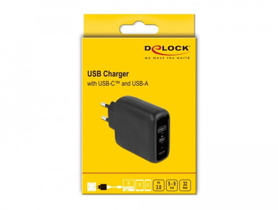 Karikues muri Delock 41455, 32W, PD 3.0, 2 porta USB USB C, i zi