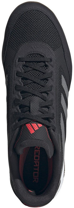 Këpucë futbolli për sallë Adidas Predator League, për të rritur, me shollë gome, të zeza