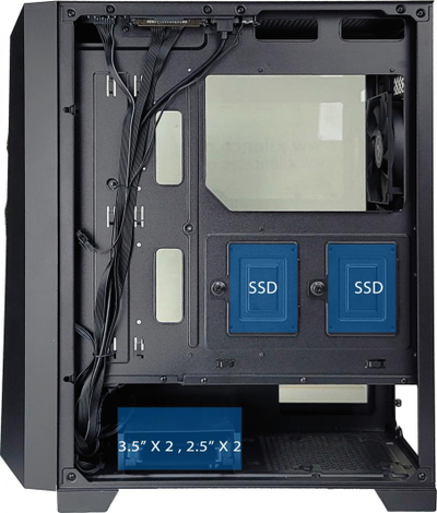 Kasë kompjuteri Xilence Breeze Performance A + X7 X712.RGB (XG131), e zezë