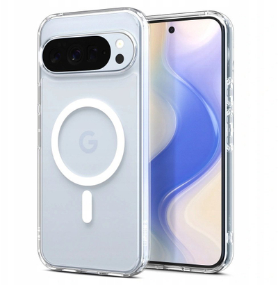 Këllëf telefoni Spigen Ultra Hybrid MagSafe për Google Pixel 10 Pro, transparent me të bardhë