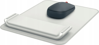Mousepad ergonomik Leitz Ergo, me mbështetëse kyçi të rregullueshme, gri e çelur