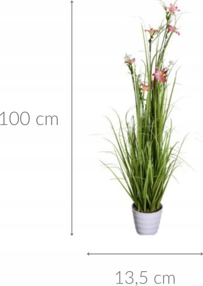 Lule artificiale në vazo Home Styling Collection, 100 cm, bar dekorativ edhe lule fushe, burgundy