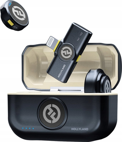 Mikrofon wireless Hollyland LARK M2 Duo Lightning, set me 2 transmiterë, për iPhone, Shine Charcoal