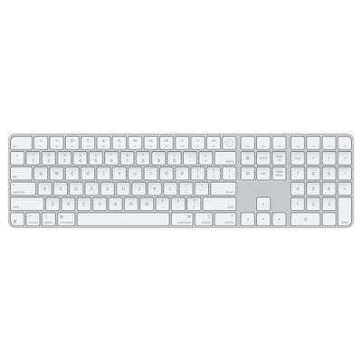 Apple Magic Keyboard (2024) with Touch ID and Numeric Keypad, International English, White Keys