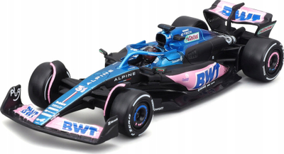 Model makine Bburago F1 BWT Alpine A523, 1:43, me helmetë, blu rozë
