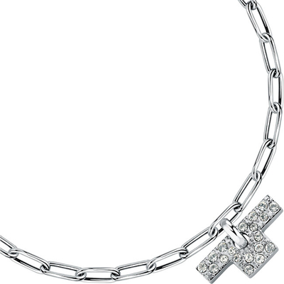 Byzylyk për femra Trussardi T-Logo, i argjendtë