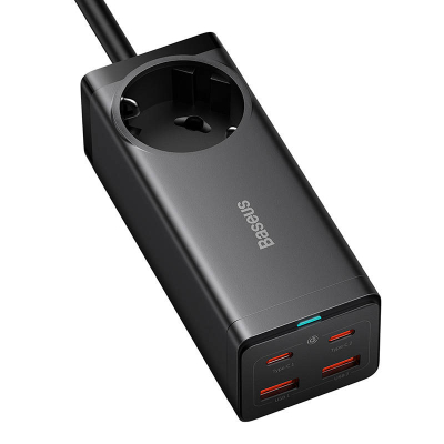 Karikues muri Baseus GaN3 Pro, 100W, 2x USB C 2x USB A, i zi
