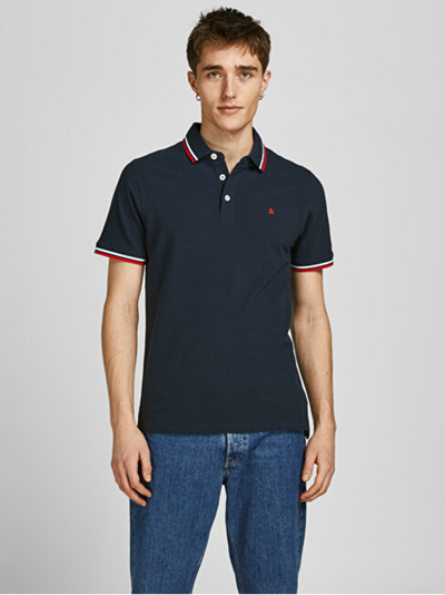 Set maica polo Jack & Jones JJEPAULOS, 2 copë, të zeza/kaltra