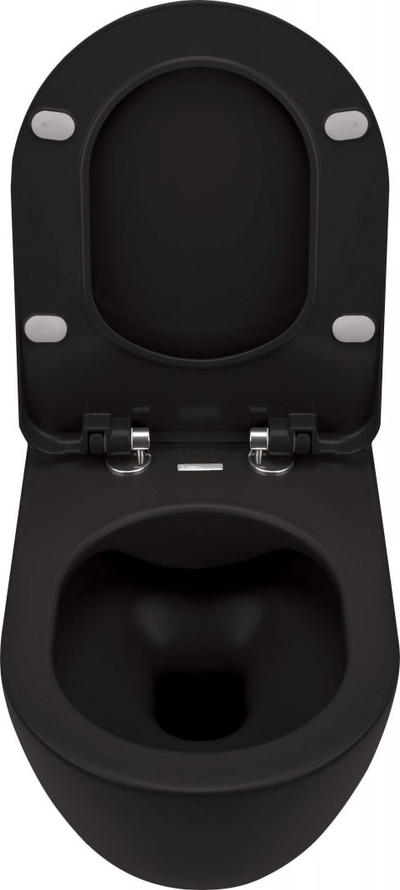 WC murale Deante Peonia, rimless, ulëse soft close, e zezë