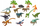Set lodrash dinosaurë Animals Dinosaurs Figures, 12 figura, aksesorë në tub, shumëngjyrësh