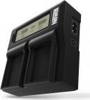 Karikues baterish Newell DC-LCD, dy kanale, për NP-T125, i zi
