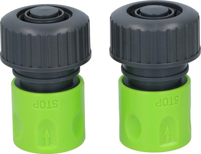 Konektor për zorren e ujit Kinzo, set me 2 copë, 3/4", jeshile