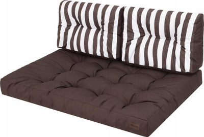 Jastëkë për mobilje palete HobbyGarden LEO, set 120x80cm, 2 mbështetëse, gri