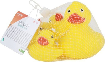 Lodra për banjo Akuku Bath Toys Ducklings, set 4 copë, për bebe, shumëngjyrëshe
