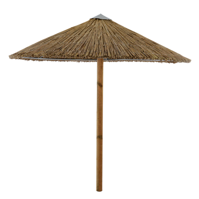 Çadër plazhi Straw Umbrella HM5439, diametër 250 cm, shtyllë druri 10 cm, ngjyrë natyrale