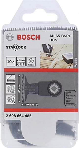 Set tehësh për sharrë plunge Bosch 2608664485, 65mm, 10 copë, për dru të fortë
