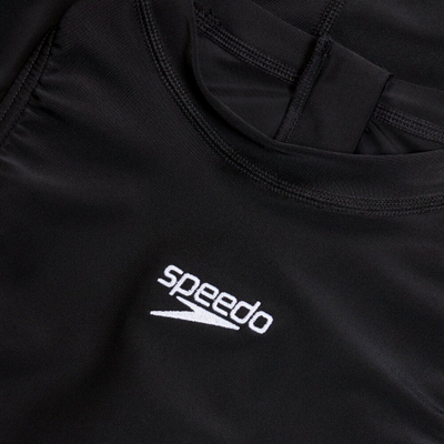 Rrobë banje njëpjesëshe Speedo Hydrasuit për goca, që s’e ha klori, e zezë