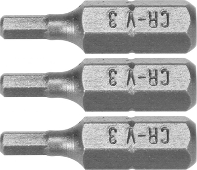 Majë e kaçavidës Dedra Hex, H3 x 25 mm, 3 copë