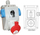 Komplet instalimi elektrik Spamel ZI05R361, prizë 32A 4P+2P+PE, IP44, i kuq