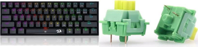 Tastierë mekanike Redragon K630 Dragonborn, 60%, RGB, me keycaps A113 QT Bullet, e zezë