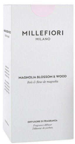Difuzer aromatik Millefiori Magnolia Blossom & Wood, 250ml, me shkopinj, rozë e butë