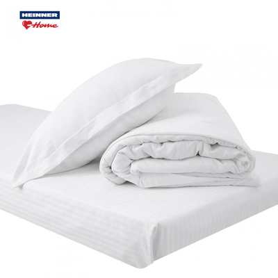 Çarçaf i sheshtë Heinner Home Damask, 100% pambuk, 180 x 260 cm, i bardhë