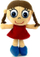 Kukull pelushi Mascot Media Adelka, e butë, fustan i kuq