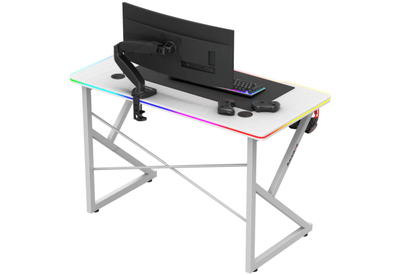 Tavolinë gaming Huzaro Hero 1.7 RGB, me ndriçim RGB, e bardhë