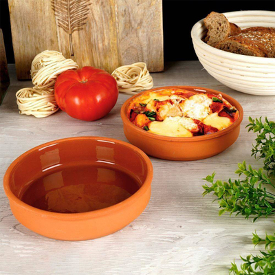 Set tasa pjekjeje Excellent Houseware, 2 copë, 450ml, ngjyrë terakote