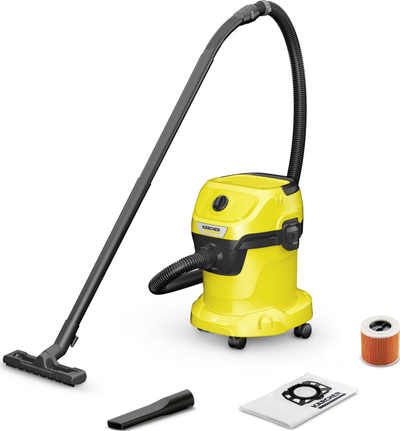 Индустриска правосмукалка Карчер WD3 V1542 C/B, 1000W, 60 dB, жолта