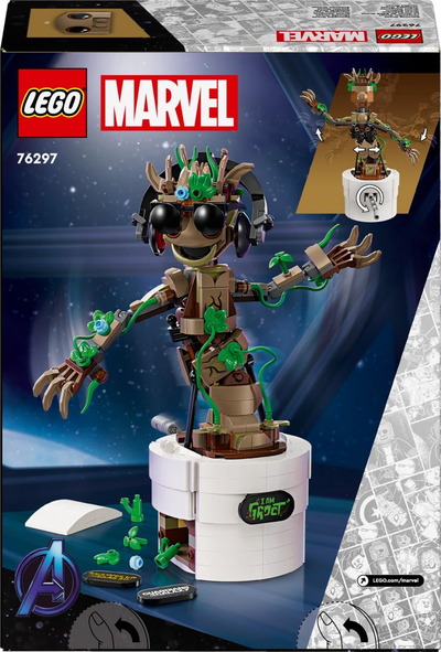 Играчка за составување Танцувачки Грут Guardians of the Galaxy, интерактивна, декоративна фигура, кафеава