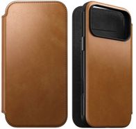 Këllëf portofol Nomad Modern Leather Folio për iPhone 17 Pro Max, lëkurë natyrale, kompatibil me MagSafe, kafe