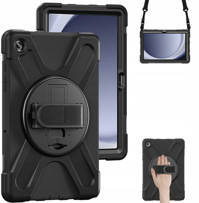 Futrollë tableti Strado për Samsung Galaxy Tab A9 Plus 11", me dorezë, me rrip, e zezë