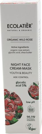 Krem nate për fytyrë GreenCo ECL Organic Wild Rose, krem-maskë, 50ml
