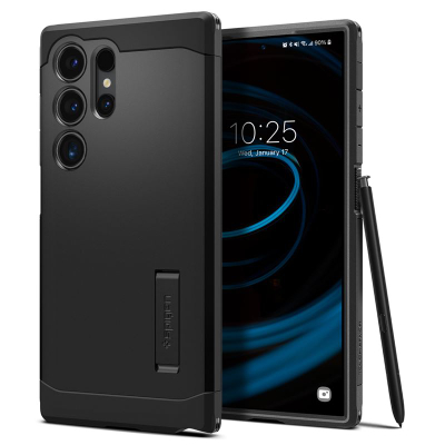 Mbështjellës për Samsung Galaxy S24 Ultra Spigen Tough Armor, i zi