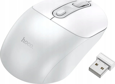 Maus wireless Hoco GM28, 2.4G, optik, gri me të bardhë
