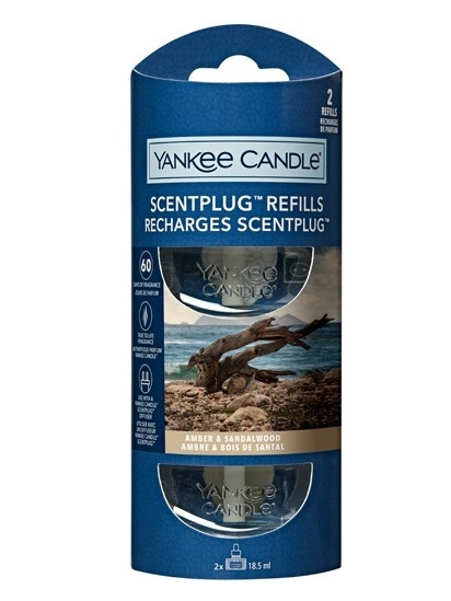 Rimbushje për shpërndarës elektrik arome Yankee Candle Amber & Sandalwood Refill, 2 x 18.5 ml