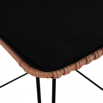 Stol bar Allegra HM5452, kornizë metalike, wicker, bezhë