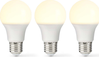 Llambë LED Nedis A60, E27, 8W 806lm, 2700K, set 3 copë