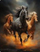 Set mozaik me diamant Norimpex Diamond Mosaic Three Galloping Horses, tablo dekorative, shumëngjyrësh