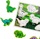 Puzzle druri Montessori, 12 copa, dinozaurë, me shumë ngjyra
