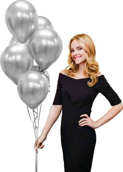 Балони Godan Beauty &amp; Charm Platinum, 30 cm, 50 парчиња, сребрена