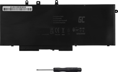 Bateri laptopi Green Cell 93FTF GJKNX, 7.6V, 6200mAh, e zezë