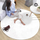 Tapet rrethor Strado Round Rug Rabbit, 200x200 cm, antialergjik, i bardhë